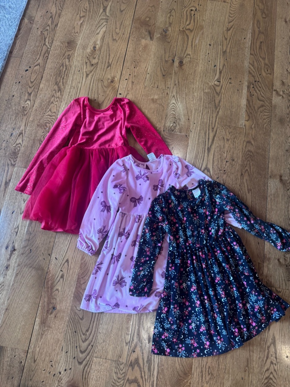 Cat & Jack Girls' Red, Pink & Black Floral Mix Dress Set